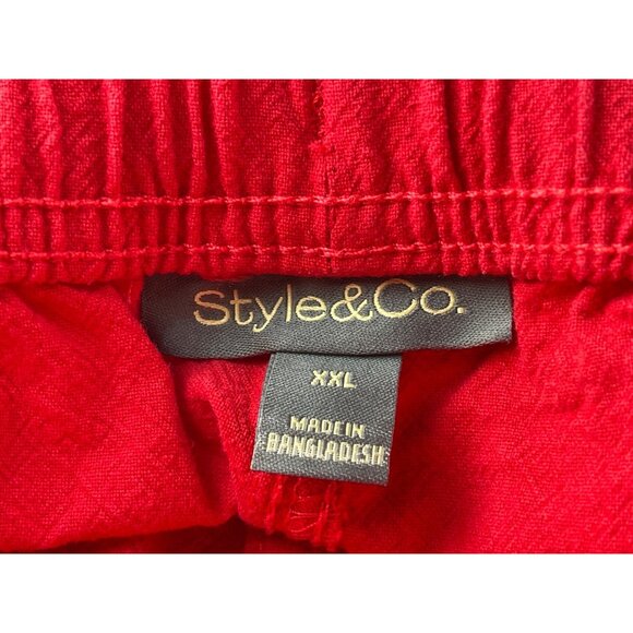 Style & Co. Womens Size XXL Pull-On Mid Rise Shorts Red - Picture 8 of 9